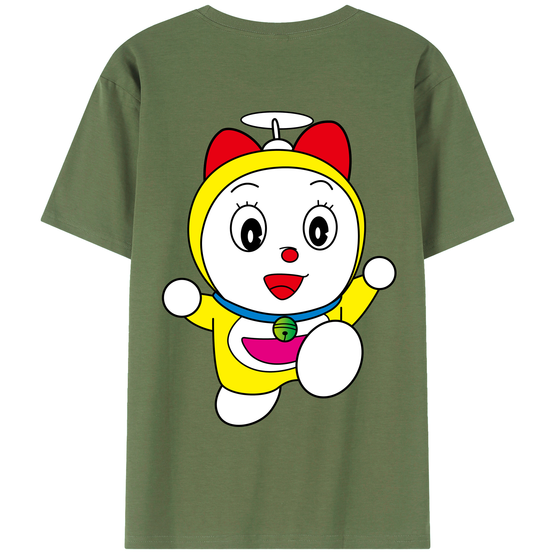 （画像用） ドラえもん ドラミ Doraemon Dorami 綿100％ メンズ半袖Tシャツ（バックプリント） 通気性